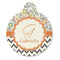Swirls, Floral & Chevron Round Pet ID Tag (Personalized)