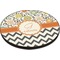 Swirls, Floral & Chevron Round Table Top (Angle Shot)