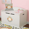 Swirls, Floral & Chevron Round Wall Decal on Toy Chest