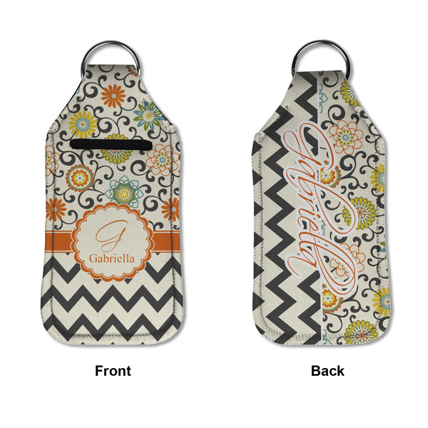 Swirls, Floral & Chevron Sanitizer Holder Keychain - Large APPROVAL (Flat)