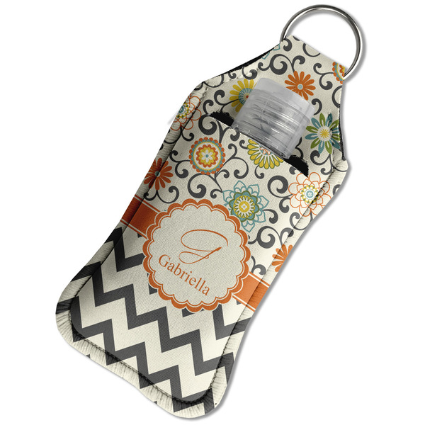 Swirls, Floral & Chevron Sanitizer Holder Keychain - Large in Case