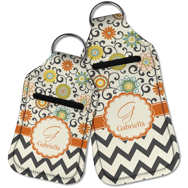 Swirls, Floral & Chevron Sanitizer Holder Keychain - Parent Main