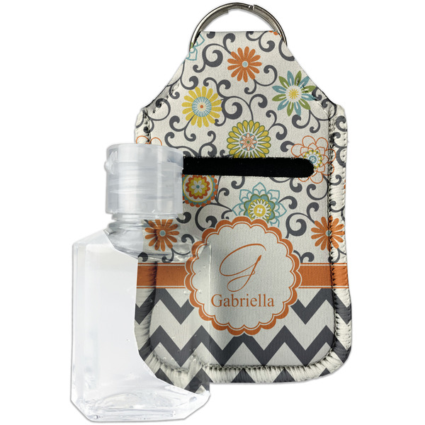 Custom Swirls, Floral & Chevron Hand Sanitizer & Keychain Holder (Personalized)