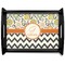 Swirls, Floral & Chevron Black Wooden Tray - Large (Personalized)