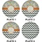 Swirls, Floral & Chevron Set of Lunch / Dinner Plates (Approval)