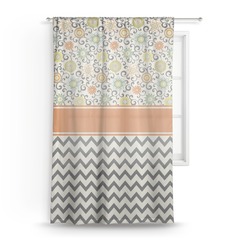 Swirls, Floral & Chevron Sheer Curtain - 50"x84" (Personalized)