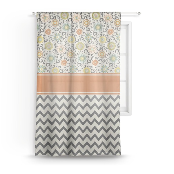 Custom Swirls, Floral & Chevron Sheer Curtain - 50"x84"