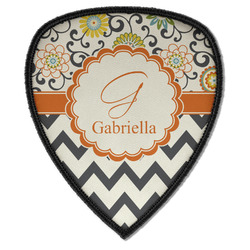 Swirls, Floral & Chevron Iron on Shield Patch A w/ Name and Initial