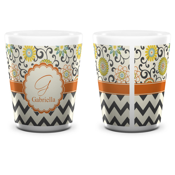 Swirls, Floral & Chevron Shot Glass - White - APPROVAL