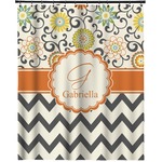 Swirls, Floral & Chevron Extra Long Shower Curtain - 70"x84" (Personalized)