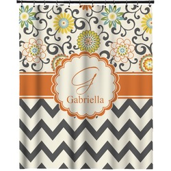 Swirls, Floral & Chevron Extra Long Shower Curtain - 70"x84" (Personalized)