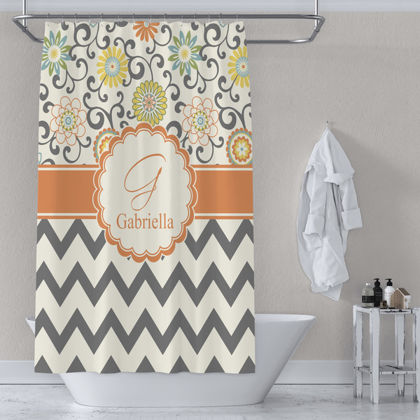 Swirls, Floral & Chevron Shower Curtain Lifestyle