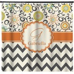 Swirls, Floral & Chevron Shower Curtain - Custom Size (Personalized)