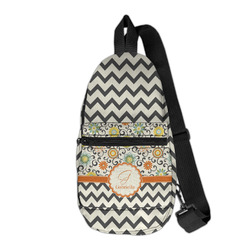 Swirls, Floral & Chevron Sling Bag (Personalized)