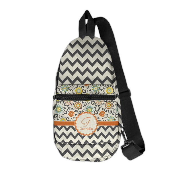 Custom Swirls, Floral & Chevron Sling Bag (Personalized)