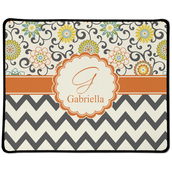 Custom Swirls, Floral & Chevron Large Gaming Mouse Pad - 12.5" x 10" (Personalized)