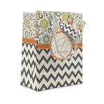 Swirls, Floral & Chevron Gift Bag (Personalized)