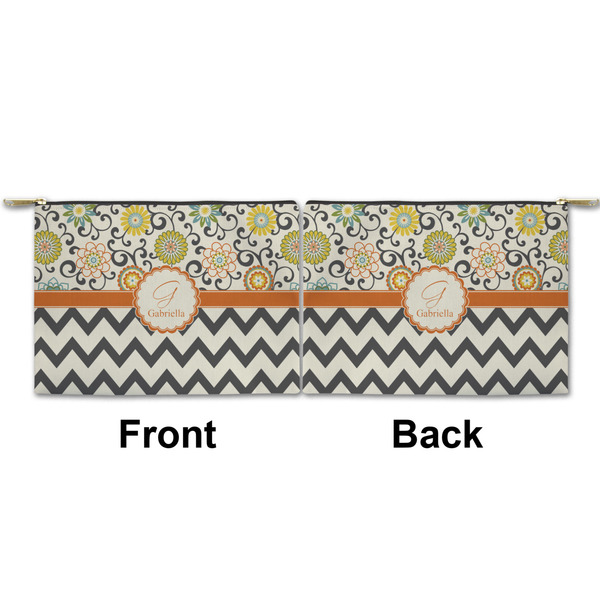 Swirls, Floral & Chevron Small Zipper Pouch Approval (Front and Back)
