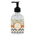 Swirls, Floral & Chevron Glass Soap & Lotion Bottle - Single Bottle (Personalized)