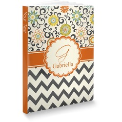 Swirls, Floral & Chevron Softbound Notebook (Personalized)