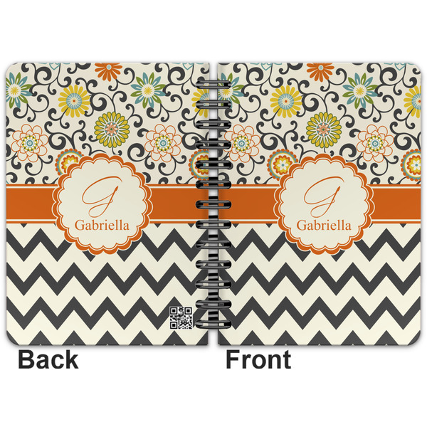 Swirls, Floral & Chevron Spiral Journal 5 x 7 - Apvl