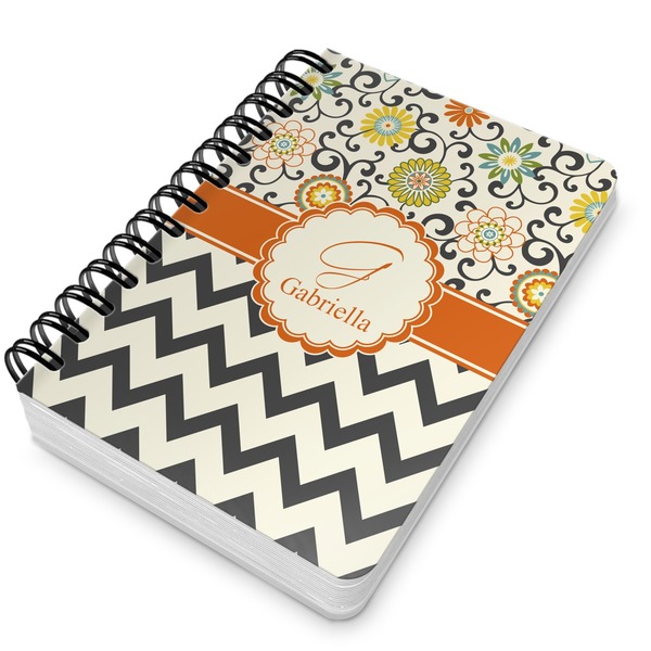Swirls, Floral & Chevron Spiral Journal 5 x 7 - Main