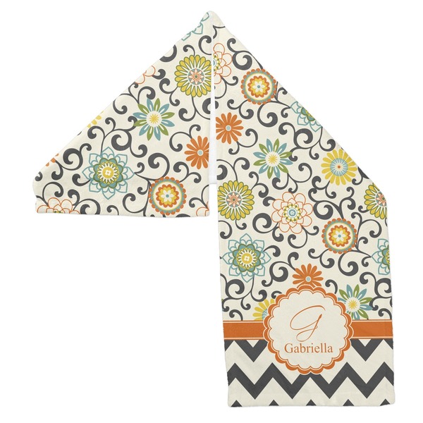 Swirls, Floral & Chevron Sports Towel Folded - Both Sides Showing