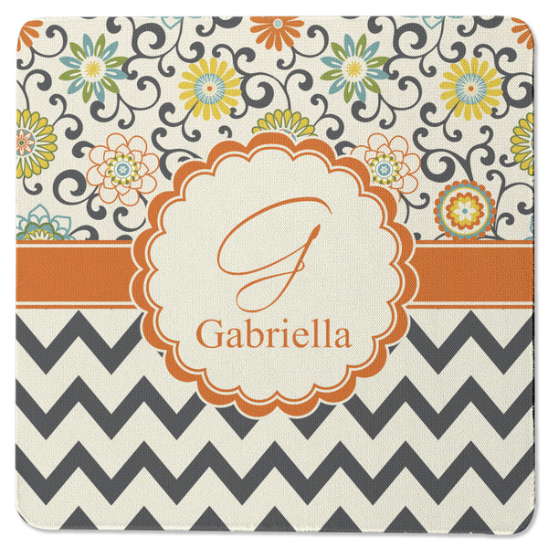 Swirls, Floral & Chevron Square Coaster Rubber Back - Single