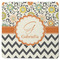 Swirls, Floral & Chevron Square Rubber Backed Coaster (Personalized)