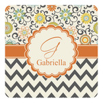 Swirls, Floral & Chevron Square Decal (Personalized)