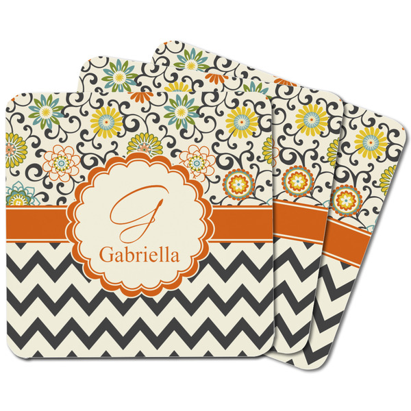 Swirls, Floral & Chevron Square Fridge Magnet - MAIN