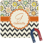 Swirls, Floral & Chevron Square Fridge Magnet (Personalized)