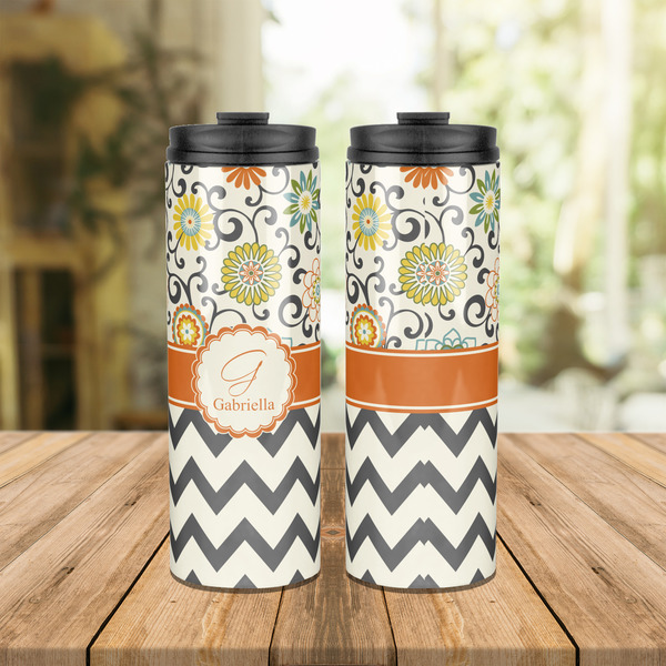 Swirls, Floral & Chevron Stainless Steel Tumbler - Lifestyle