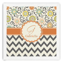 Swirls, Floral & Chevron Paper Dinner Napkins (Personalized)