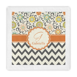 Swirls, Floral & Chevron Decorative Paper Napkins (Personalized)