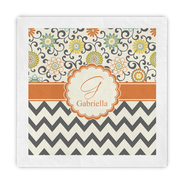 Custom Swirls, Floral & Chevron Decorative Paper Napkins (Personalized)