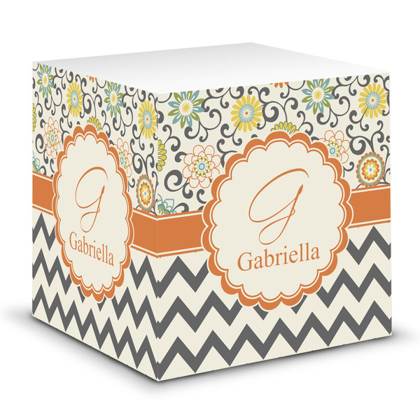 Custom Swirls, Floral & Chevron Sticky Note Cube (Personalized)