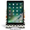 Swirls, Floral & Chevron Stylized Tablet Stand - Front with ipad