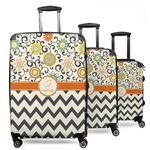Swirls, Floral & Chevron 3 Piece Luggage Set - 20