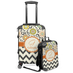 Swirls, Floral & Chevron Kids 2-Piece Luggage Set - Suitcase & Backpack (Personalized)