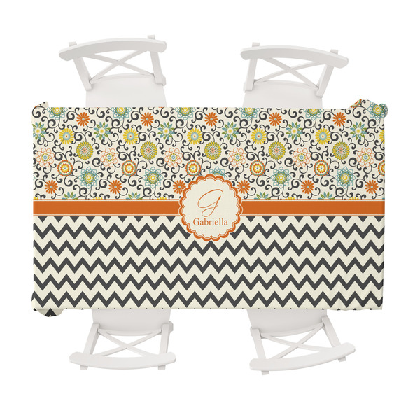 Custom Swirls, Floral & Chevron Tablecloth - 58"x102" (Personalized)