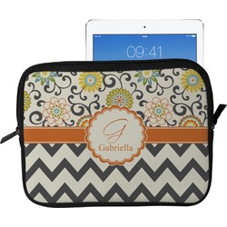 Swirls, Floral & Chevron Tablet Case / Sleeve - Large (Personalized)