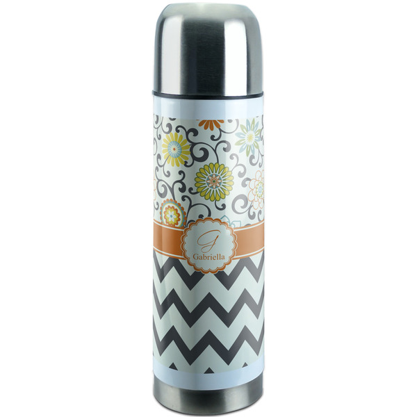 Custom Swirls, Floral & Chevron Stainless Steel Thermos (Personalized)