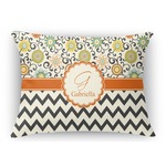Swirls, Floral & Chevron Rectangular Throw Pillow - 18"x24" (Personalized)