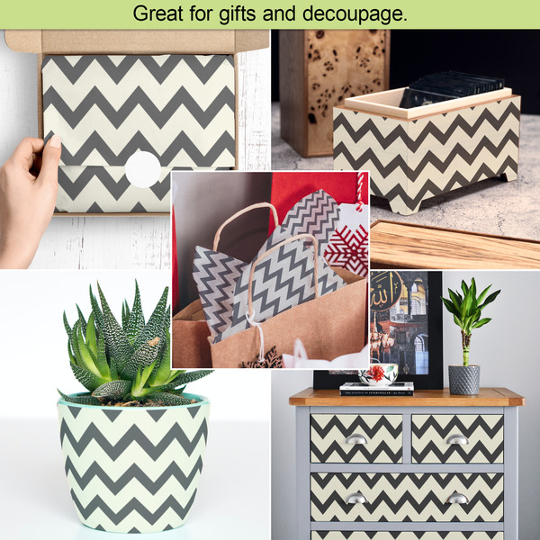 Swirls, Floral & Chevron Tissue Paper - In Use Collage