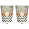 Swirls, Floral & Chevron Trash Can White - Front and Back - Apvl