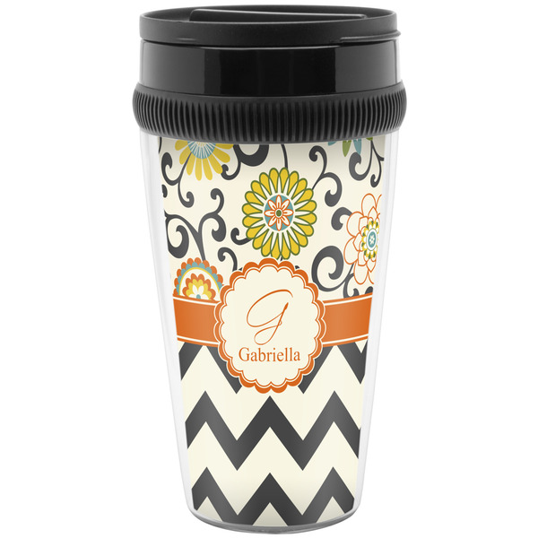Custom Swirls, Floral & Chevron Acrylic Travel Mug without Handle (Personalized)