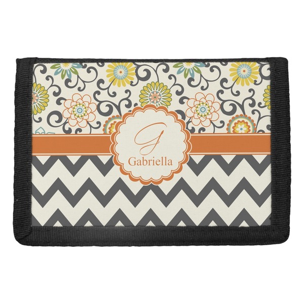 Custom Swirls, Floral & Chevron Trifold Wallet (Personalized)