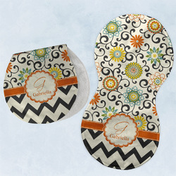 Swirls, Floral & Chevron Burp Pads - Velour - Set of 2 w/ Name and Initial