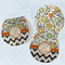 Swirls, Floral & Chevron Two Peanut Shaped Burps - Open and Folded